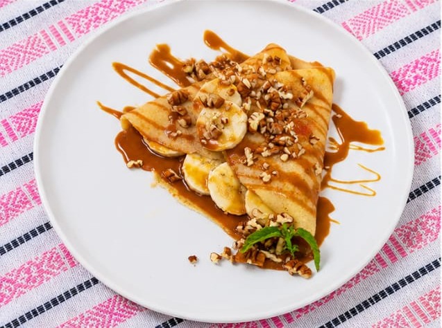 Crêpe Banana Bliss con plátano, nutella y coco rallado