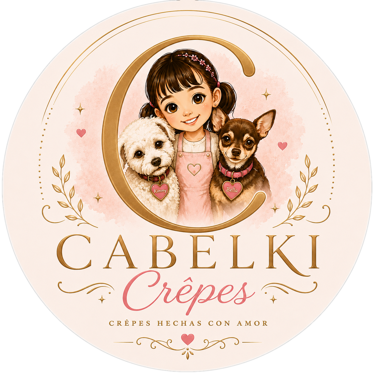 Crêpe Signature de CABELKI, doblada y bañada en salsa, decorada con frutos rojos